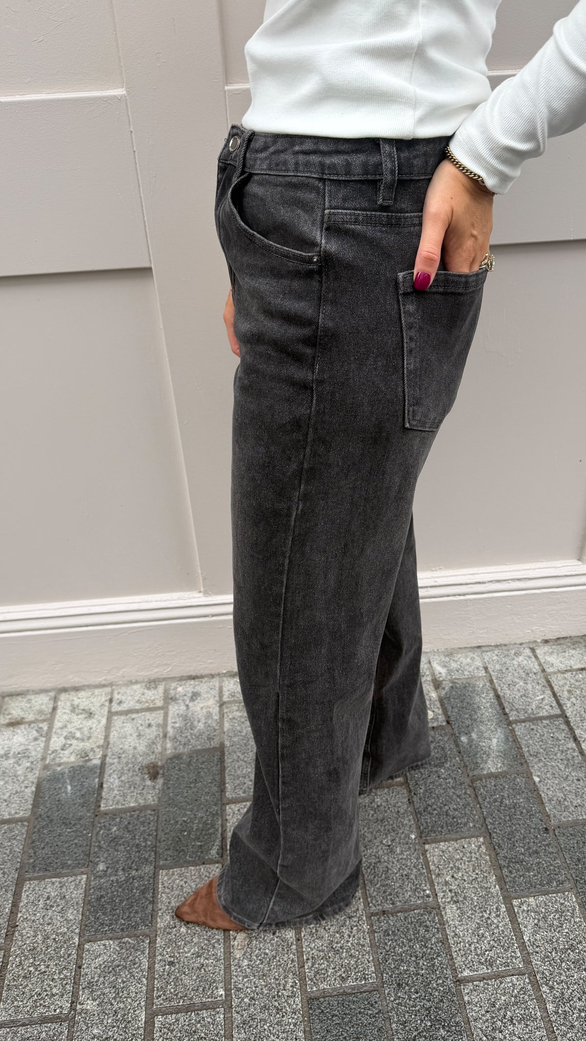 Paula Straight-leg Jeans Grey