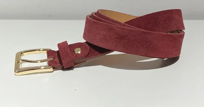 Saskia Suede Belt Burgundy