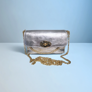 Maya Leather Bag Silver