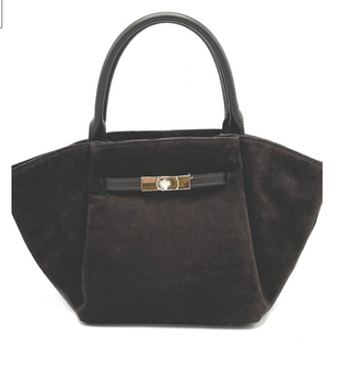 Francesca Suede Bag Dark Maroon