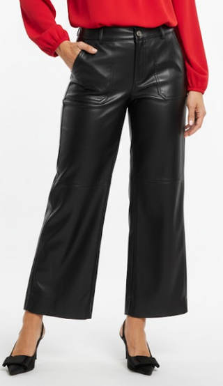 Hayley Black Pleather Trousers