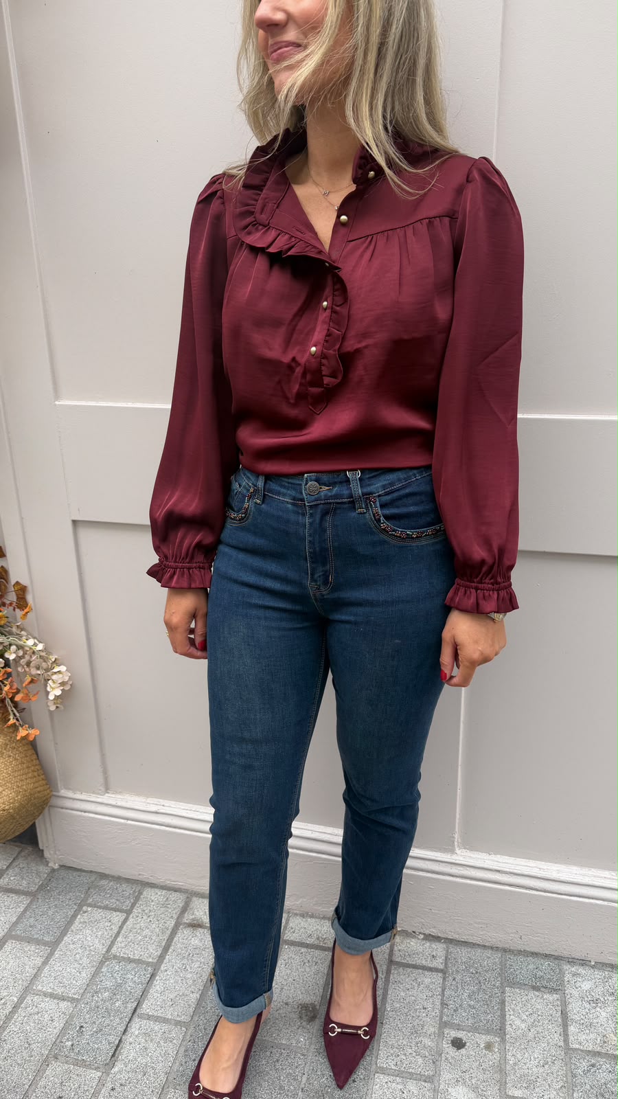 Becca Burgundy Blouse - Lily's Boutique