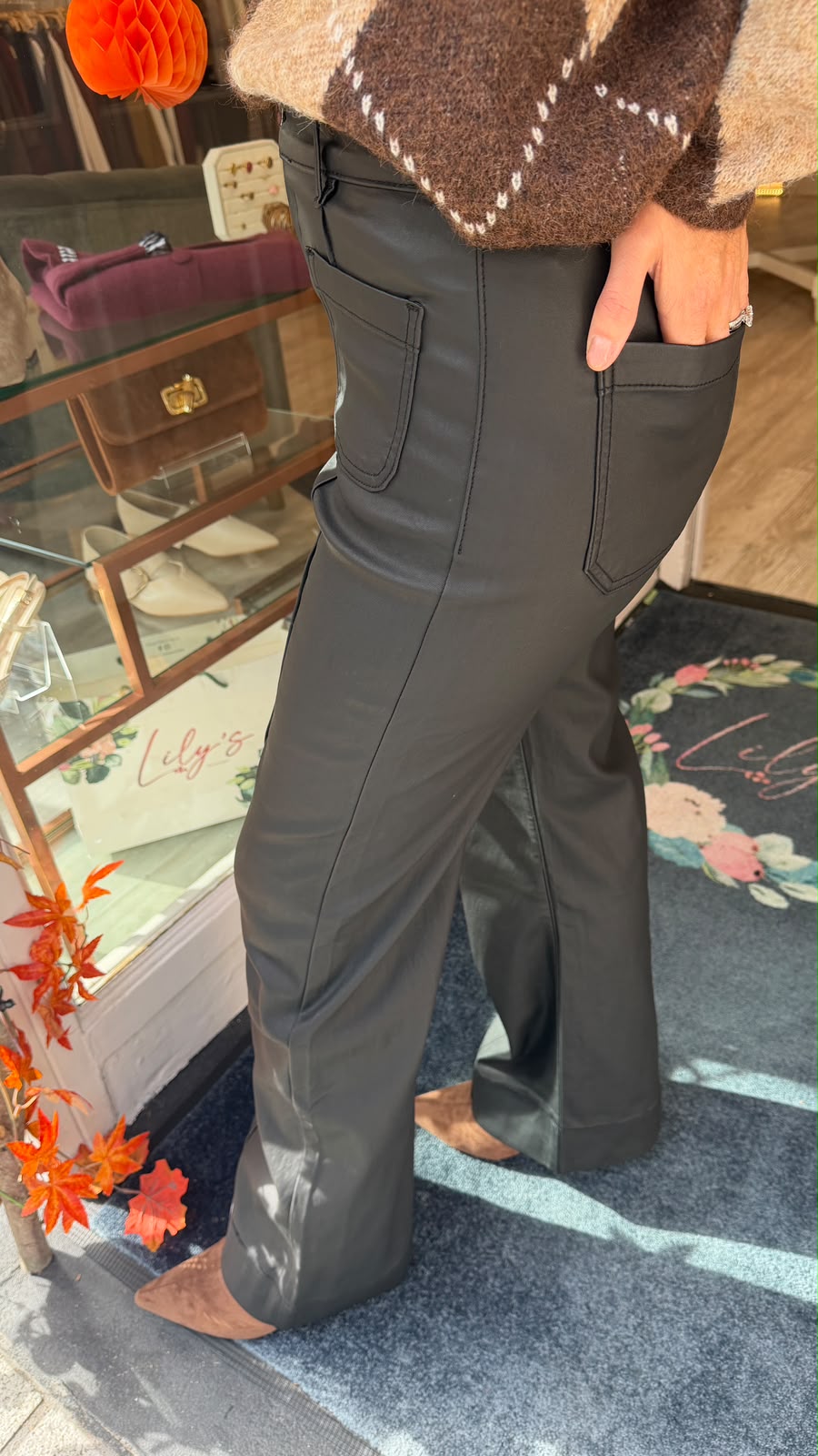 Louise Pleather Trousers - Lily's Boutique