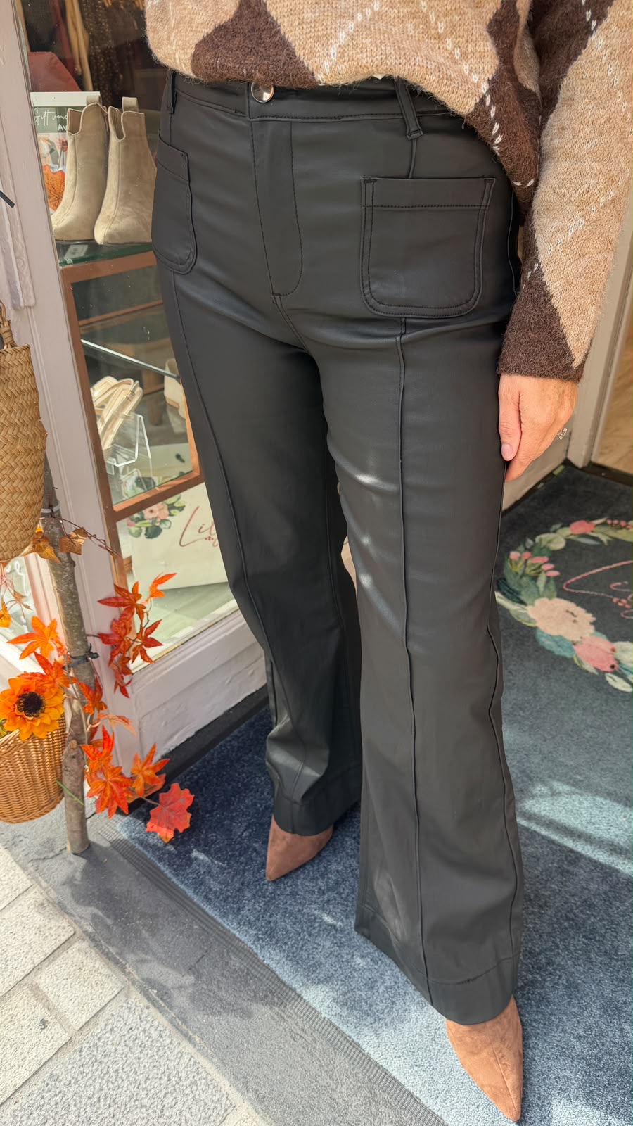 Louise Pleather Trousers - Lily's Boutique