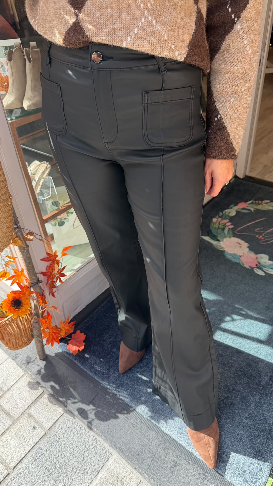 Louise Pleather Trousers - Lily's Boutique
