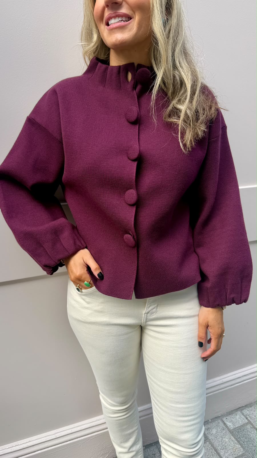 Grace Burgundy Cardi