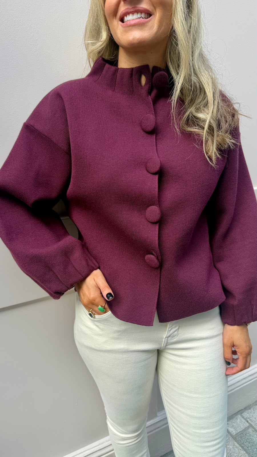 Grace Burgundy Cardi