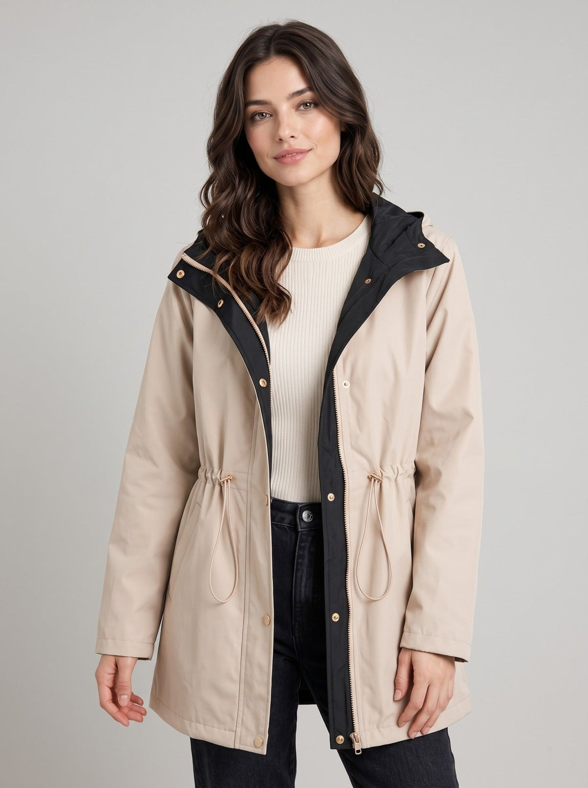 Bianca Jacket Beige & Black Reversible - Lily's Boutique