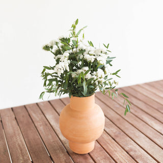 White wide vase