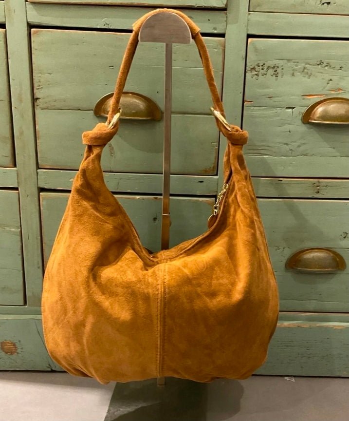 Linda Tan Suede Bag - Lily's Boutique