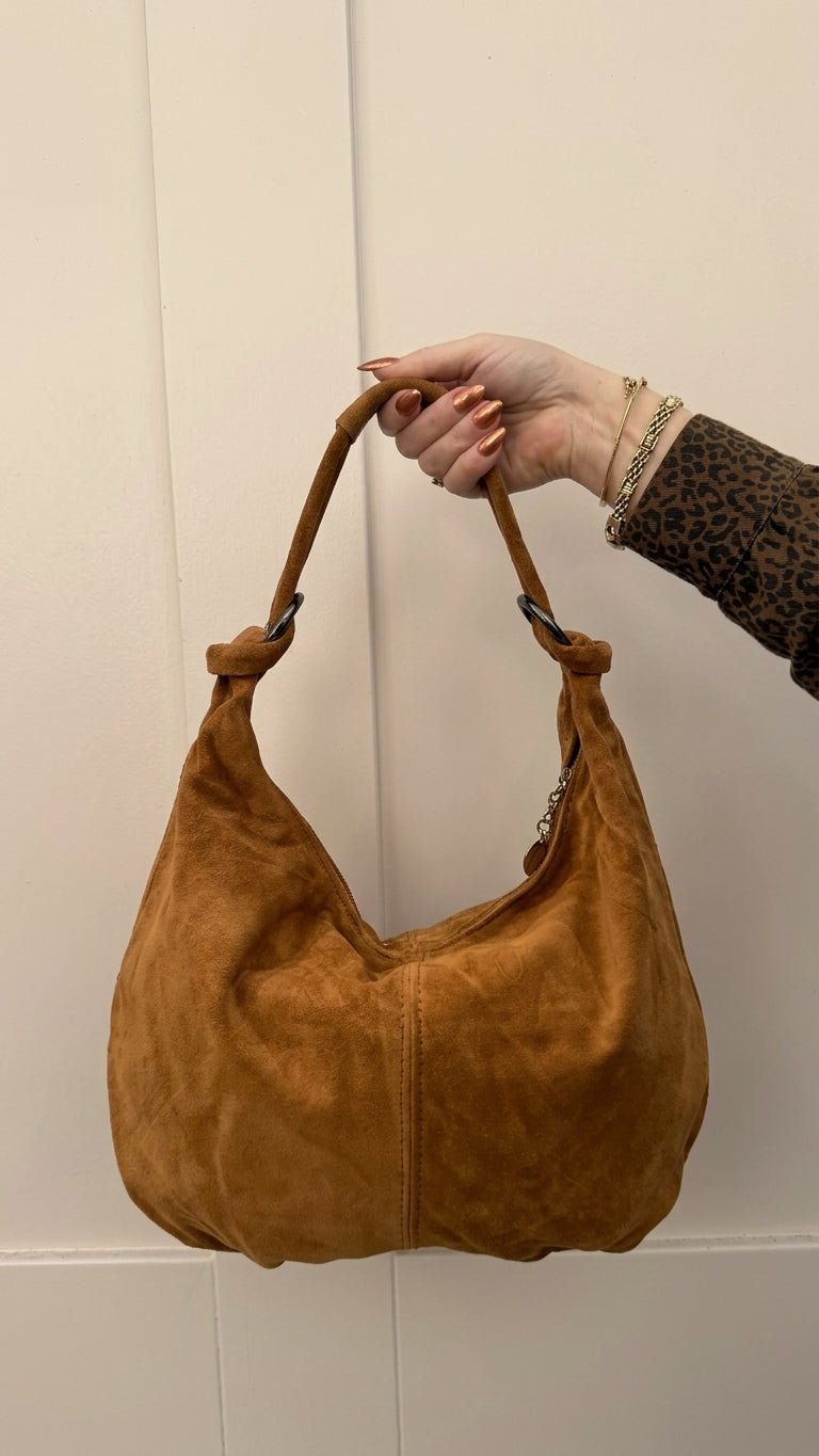 Linda Tan Suede Bag - Lily's Boutique