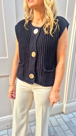 Ruby Vest Cardi Black