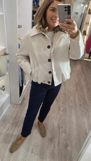 Shelley Cream Bomber Jacket