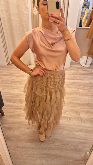 Eloise Taupe Tulle Skirt