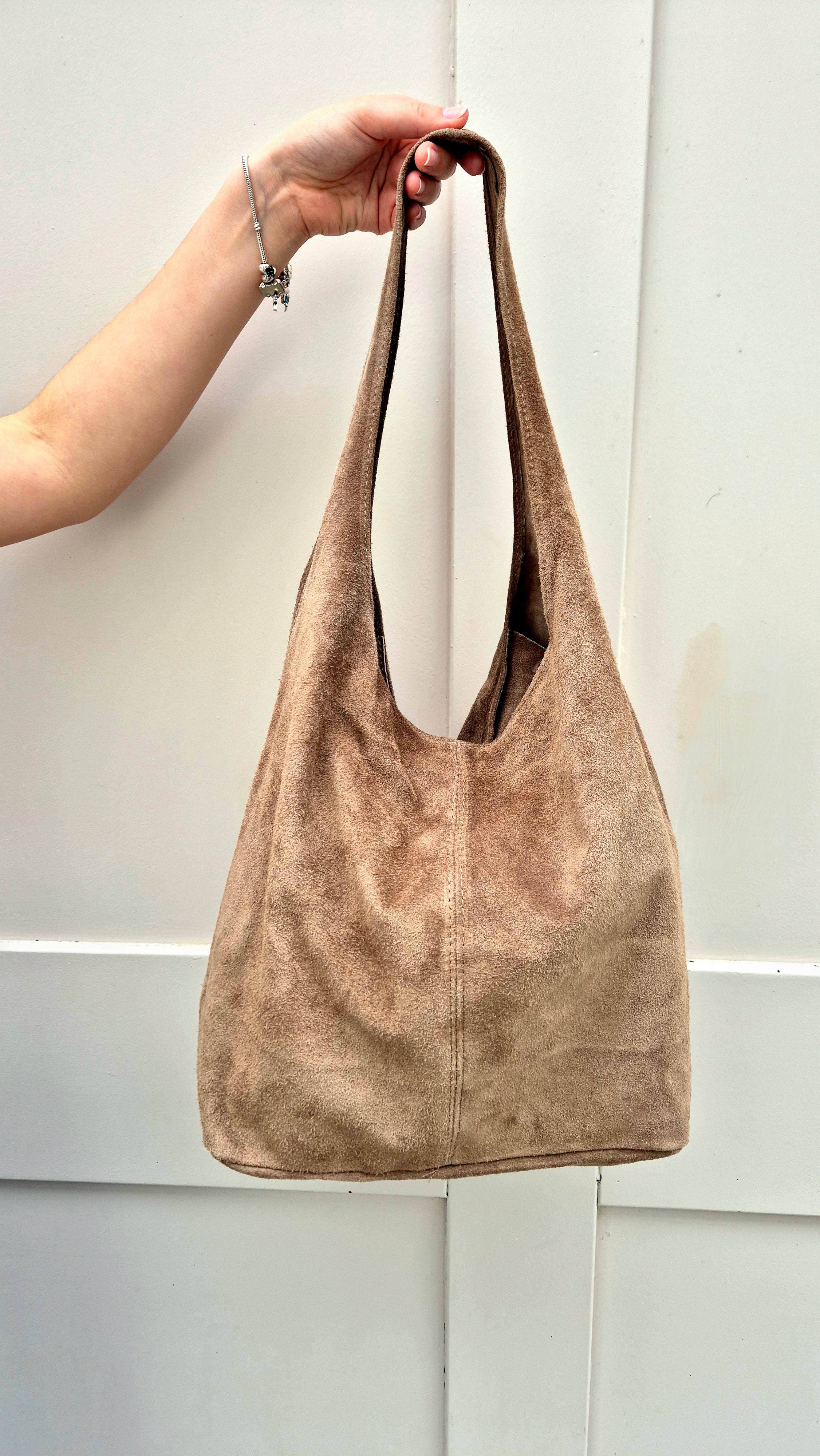 Lucy Suede Bag  beige