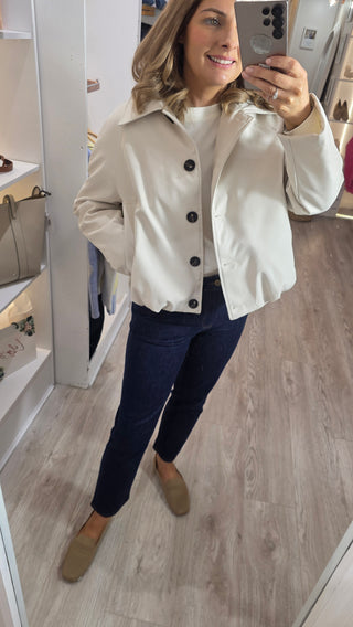 Shelley Cream Bomber Jacket