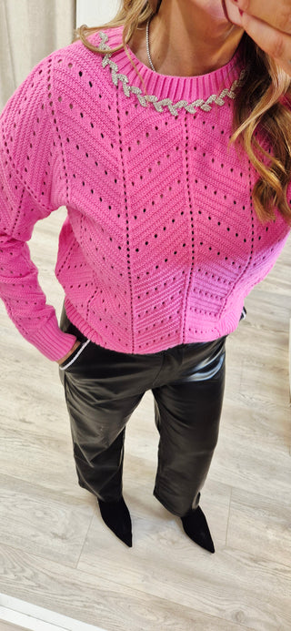 Tanya Pleather Diamante trousers