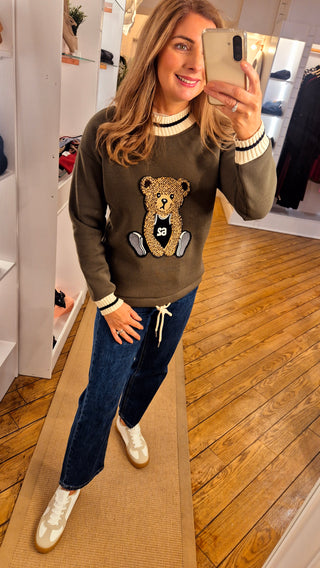 Kira Green Bear Jumper