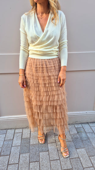 Lauren Beige Tulle Skirt