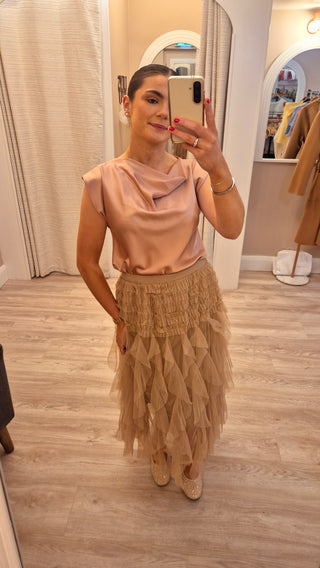 Eloise Taupe Tulle Skirt