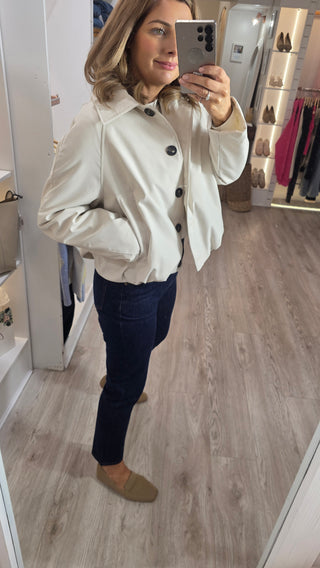 Shelley Cream Bomber Jacket