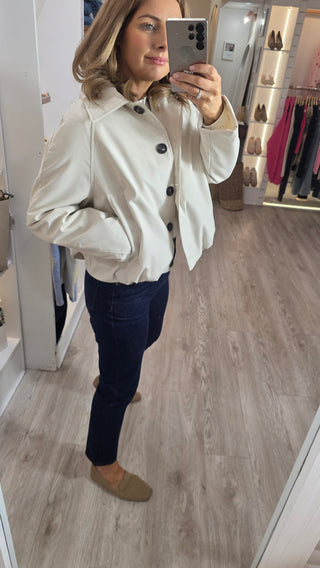 Shelley Cream Bomber Jacket