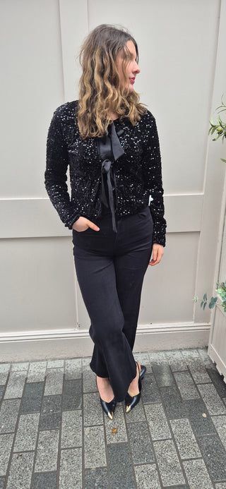 Eliza Tie Top Black