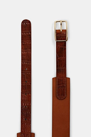 Croco Leather Waist Belt